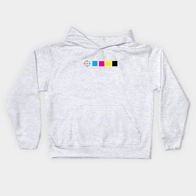 CMYK Calibration Marks Kids Hoodie by GloopTrekker